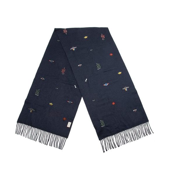 Gucci Silk Cashmere Embroidered Scarf